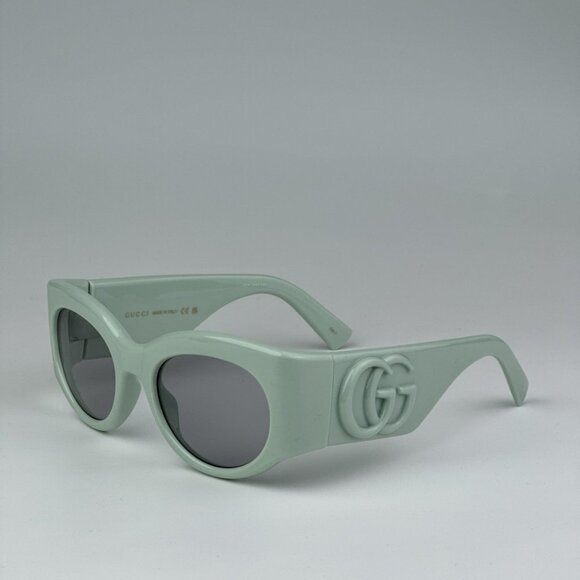 Gucci GG1544S 003 BRAND NEW Sunglasses Green Grey Unisex Oval - Picture 1 of 11